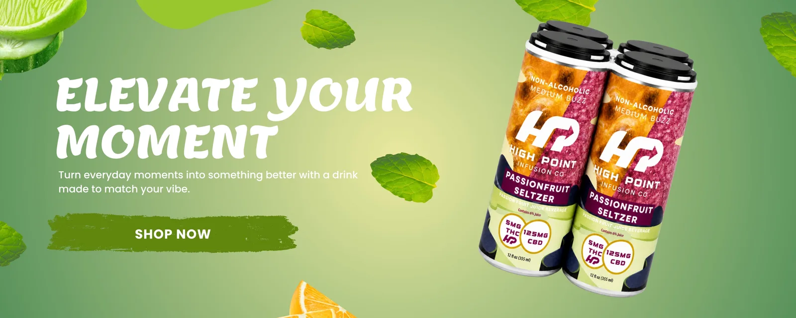 Elevate your moment: High Point Passionfruit Seltzer